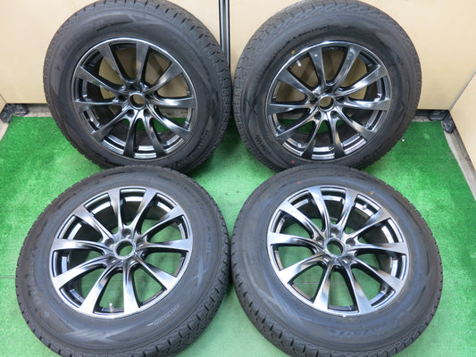 [送料無料]超バリ溝！20年！ほぼ10分★レクサス 等 235/65R18 スタッドレス ダンロップ ウインターマックス SJ8 MiD マルカ 18インチ PCD114.3/5H★3022202ヒス