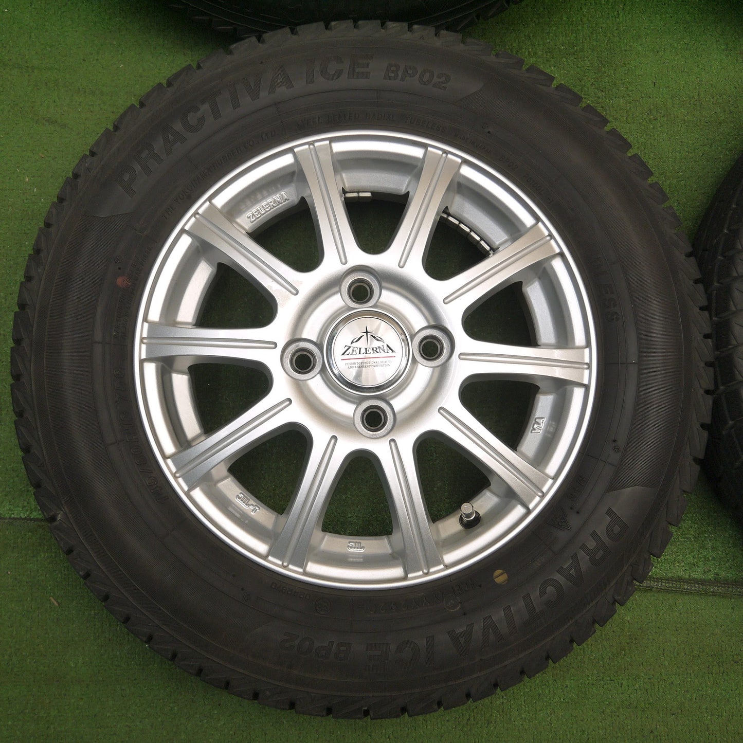 [送料無料]バリ溝！20年！キレイ！9分★スタッドレス 145/80R13 プラクティバ アイス BP02 ZELERNA 社外 アルミ 13インチ PCD100/4H★3090201KAス