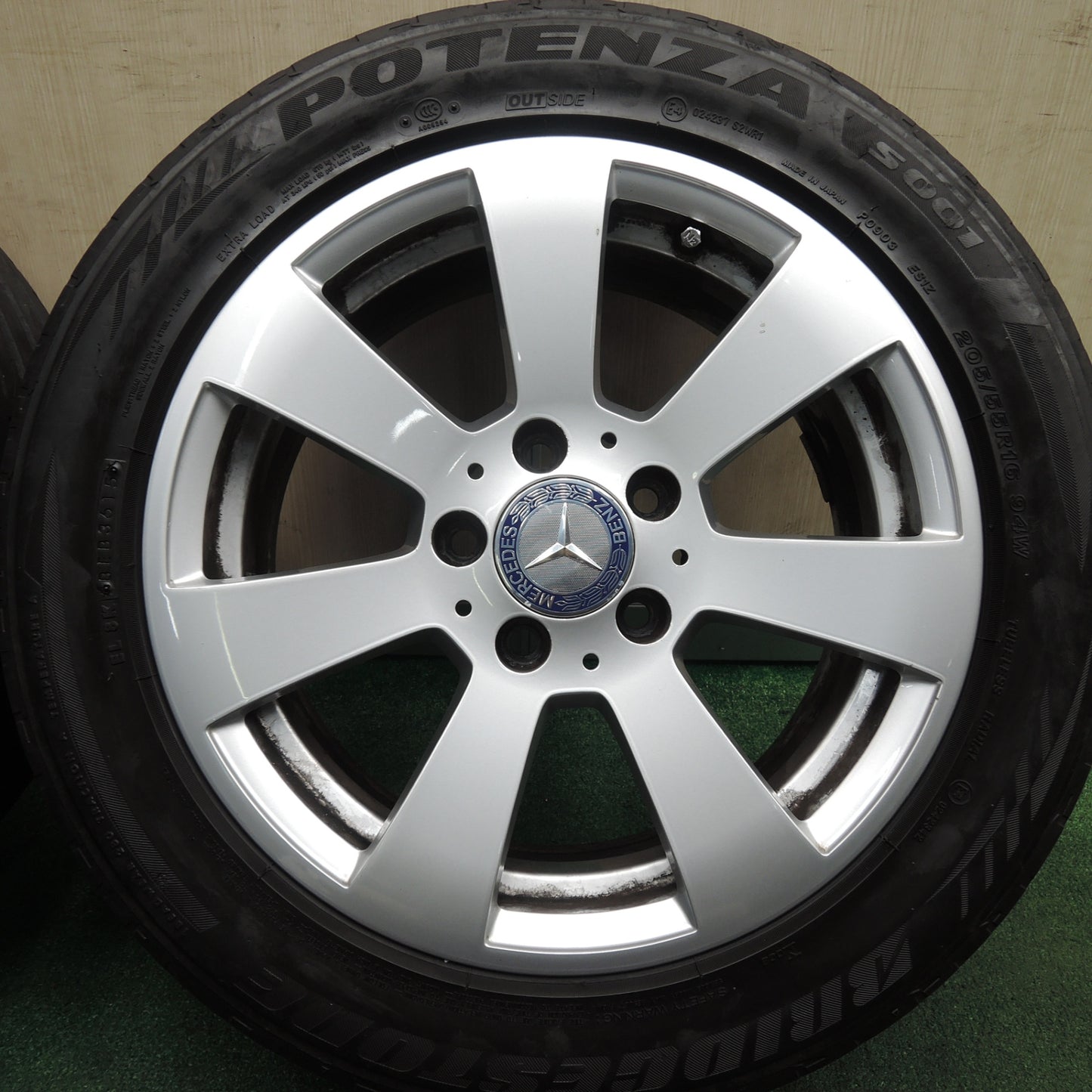 *送料無料*4本価格★ベンツ Cクラス W204 純正 205/55R16 ブリヂストン ポテンザ S001 16インチ PCD112/5H★4012703HAノ