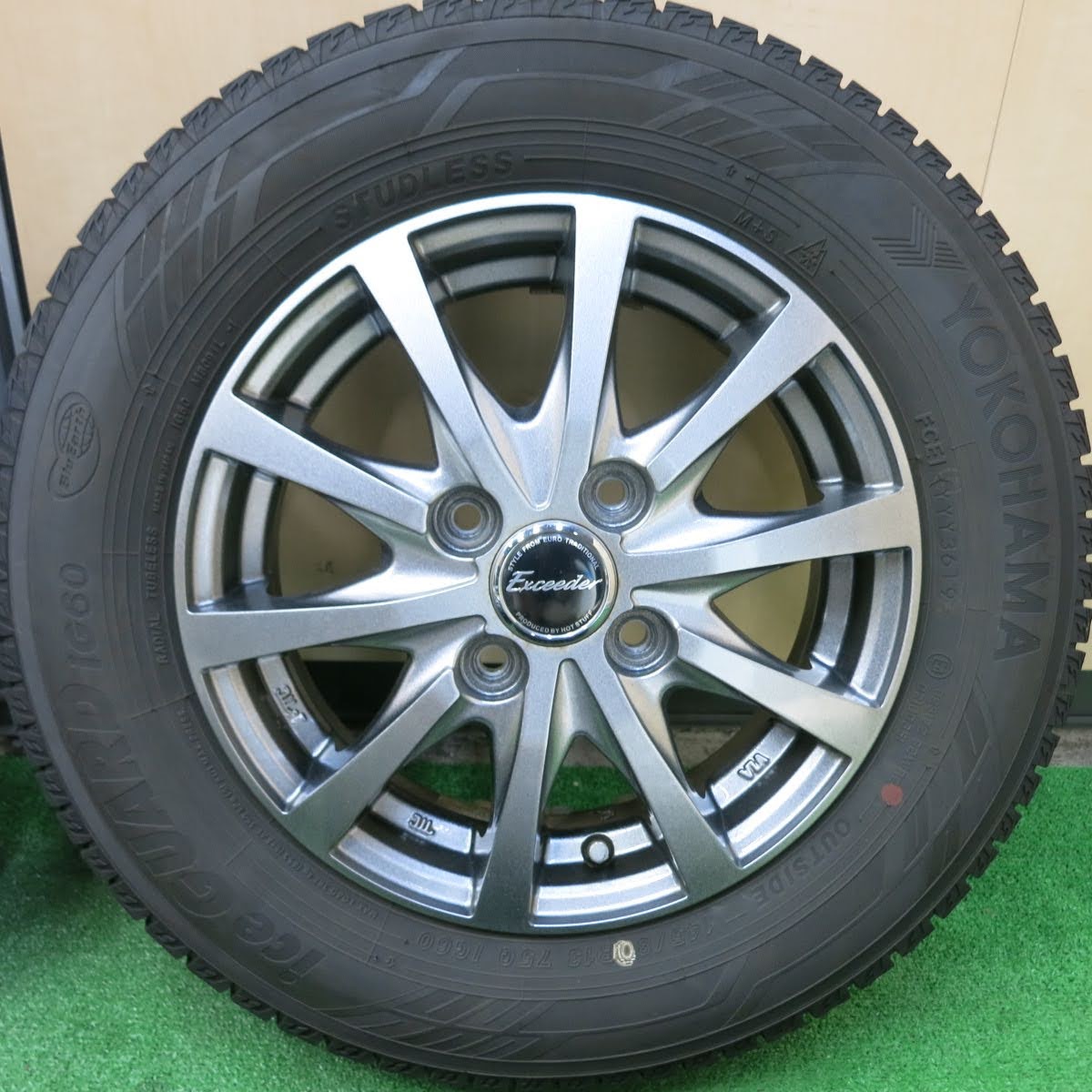[送料無料]バリ溝！19年！8.5分★スタッドレス 145/80R13 ヨコハマ アイスガード iG60 Exceeder HOT STUFF エクシーダー 13インチ PCD100/4H★3061906ヒス