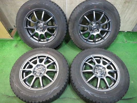 [送料無料]バリ溝！キレイ！9分★スタッドレス 175/70R14 ダンロップ ウインターマックス WM01 SCHNEIDER ATECH シュナイダー 14インチ PCD100/4H★3020807Hス