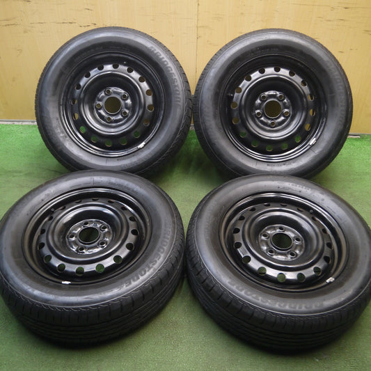 *送料無料*バリ溝！22年！キレイ！9.5分★195/65R15 ブリヂストン ネクストリー エコピア スチール ホイール 15インチ PCD114.3/5H★4011615Hノ