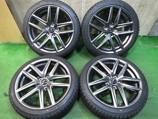 [送料無料]バリ溝！キレイ！9.5分 センサー付き★レクサス IS300h Fスポーツ 純正 225/40R18 255/35R18 スタッドレス ブリヂストン ブリザック VRX2★3021006Hス