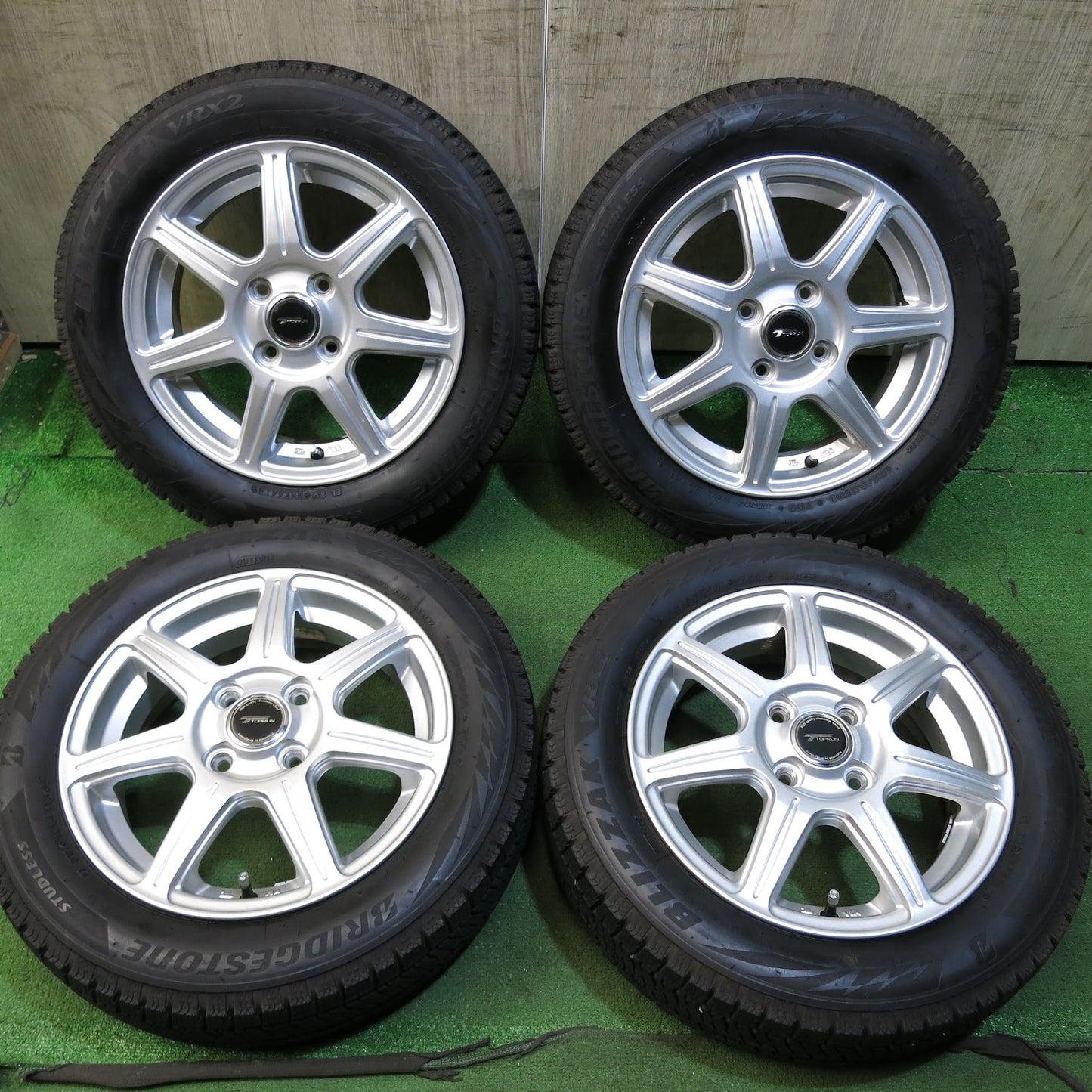 [送料無料]バリ溝！キレイ！9.5分★スタッドレス 155/65R14 ブリヂストン ブリザック VRX2 TOPRUN トップラン 14インチ PCD100/4H★3041009Hス