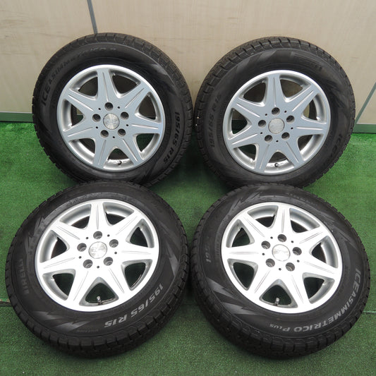 *送料無料*バリ溝！8.5分★スタッドレス 195/65R15 ピレリ アイスアシンメトリコ ProGet EUROPIAN 15インチ PCD114.3/5H★3111301NJス