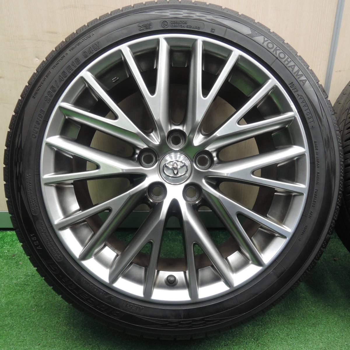*送料無料* バリ溝！21年！9分★レクサス IS 純正 OP 235/45R18 ヨコハマ BluEarth-GT 18インチ PCD114.3/5H★3120301NJノ