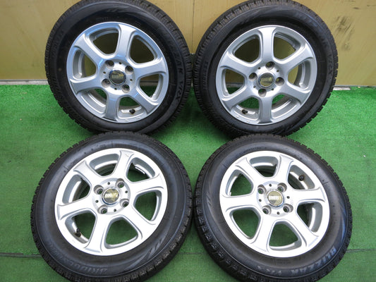 [送料無料]バリ溝！18年！8.5分★スタッドレス 155/65R13 ブリヂストン ブリザック VRX RANBROS 社外 アルミ 13インチ PCD100/4H★2111402Hス