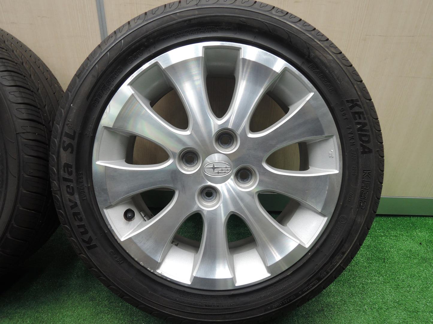 [送料無料]バリ溝！19年！9.5分★スバル デックス 純正 ENKEI 185/55R15 ケンダ KR32 Kuavela SL 15インチ PCD100/4H エンケイ★3102810HAノ
