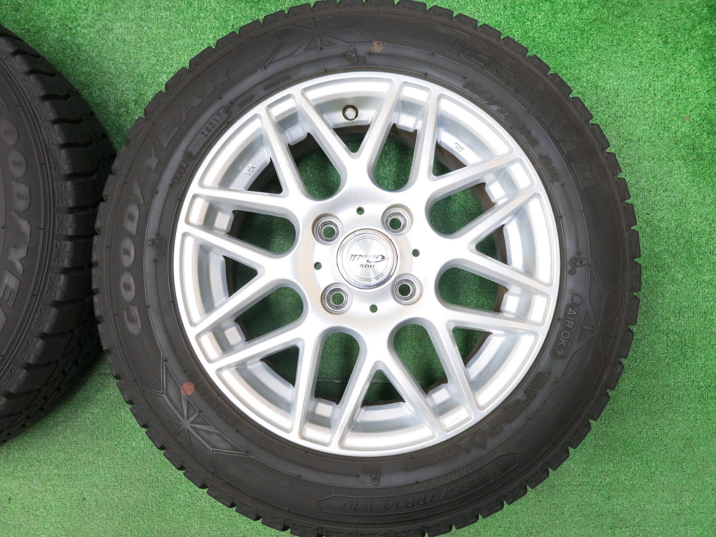 [送料無料]バリ溝！9分★スタッドレス 165/70R14 グッドイヤー アイスナビ6 D.O.S. GaviaLⅡ DOS 14インチ PCD100/4H★2121309ヒス