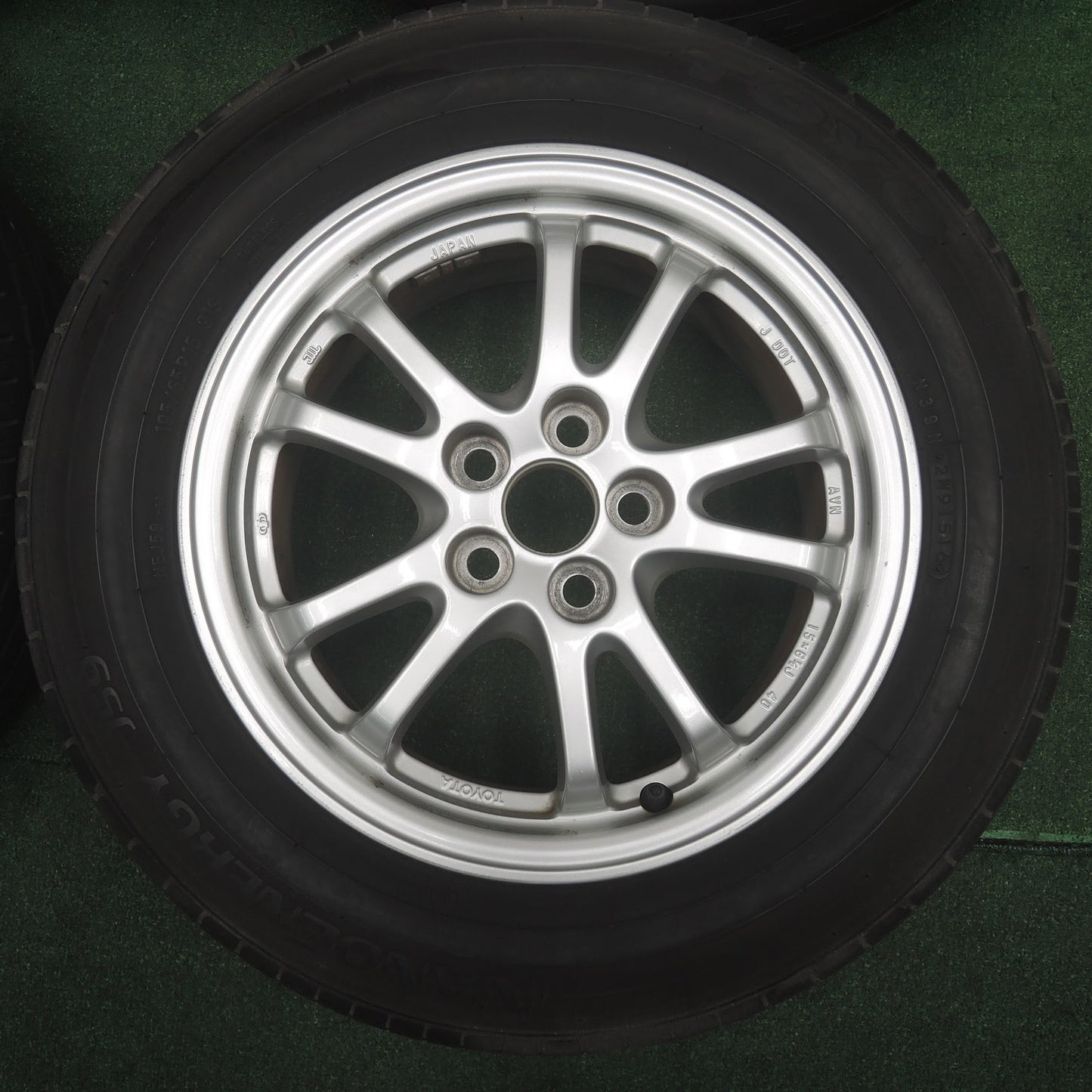 [送料無料]バリ溝！8.5分★トヨタ 50系 プリウス 純正 195/65R15 トーヨー ナノエナジー J59 15インチ PCD100/5H★3103004SYノ