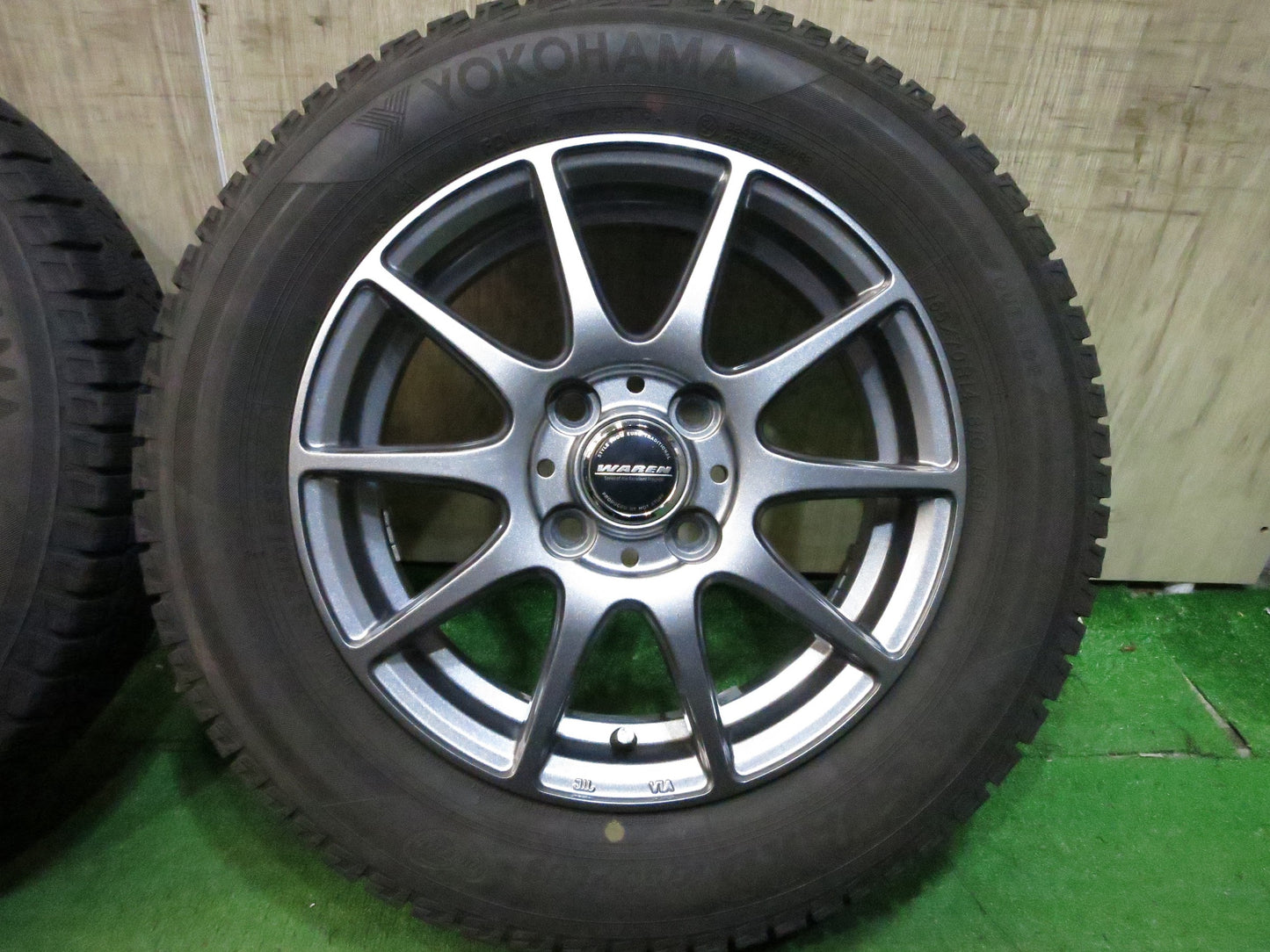 [送料無料]バリ溝！19年！綺麗！9.5分★スタッドレス 165/70R14 ヨコハマ アイスガード iG50 プラス WAREN HOTSTUFF ヴァーレン 14インチ PCD100/4H★3020710Hス