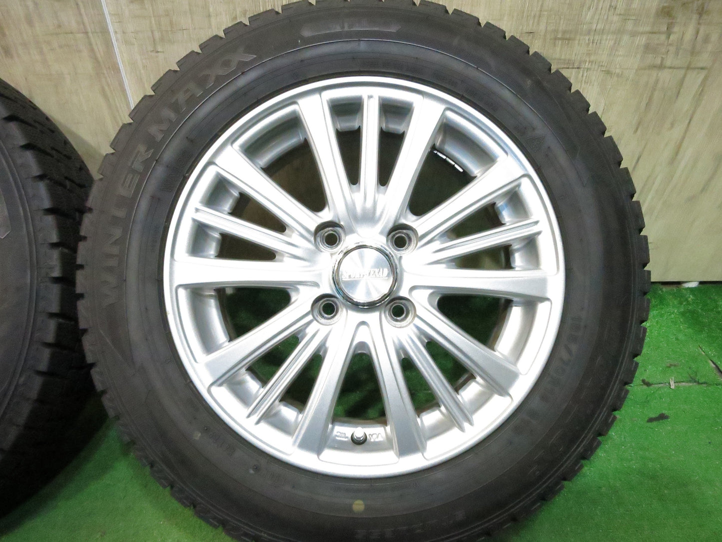 [送料無料]バリ溝！19年！キレイ！ほぼ10分★スタッドレス 165/70R14 ダンロップ ウインターマックス WM02 SPORT VENAD 14インチ PCD100/4H★2122602Hス