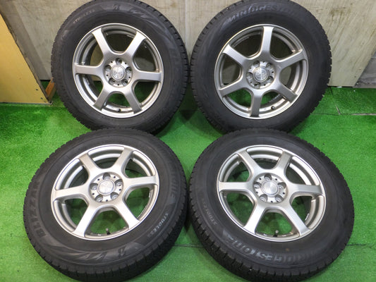 [送料無料]バリ溝！キレイ！8.5分★プリウス 等 195/65R15 スタッドレス ブリヂストン ブリザック VRX2 LAYCEA -02- レイシア 15インチ PCD100/5H★2082305Hス