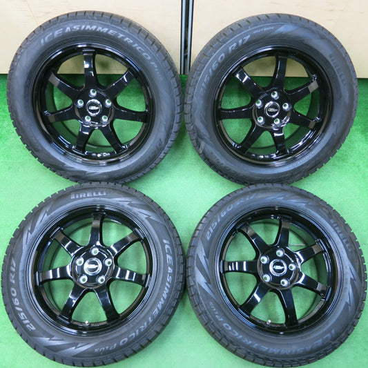 *送料無料*バリ溝!キレイ!9分★スタッドレス 215/60R17 ピレリ アイスアシンメトリコ プラス X CROSS SPEED PREMIUM クロススピード PCD114.3/5H★4010403イス