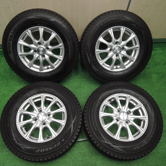 [送料無料]バリ溝！キレイ！9.5分★スタッドレス 165R13 6PR ダンロップ ウインターマックス SV01 JOKER weds ジョーカー 13インチ PCD100/4H★3081706NJス