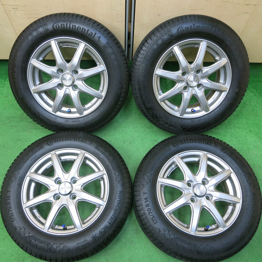 *送料無料*バリ溝！22年！キレイ！ほぼ10分★スタッドレス 175/70R14 コンチネンタル ノースコンタクト NC6 AQUA アクア 14インチ PCD100/4H★3121308イス