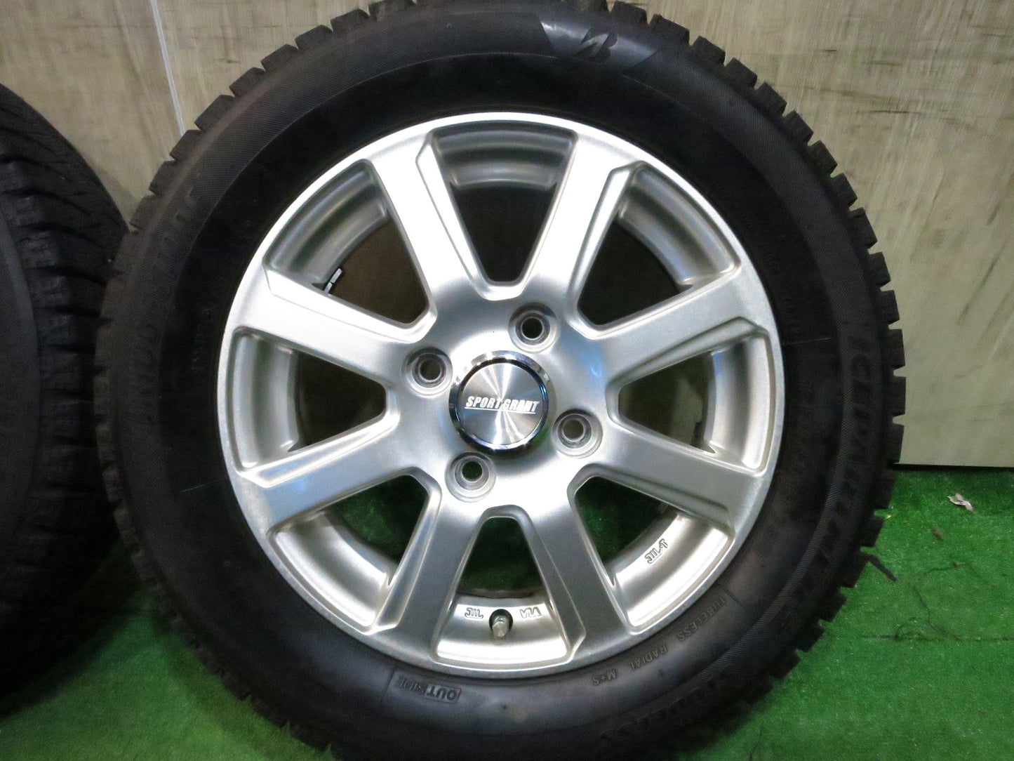 [送料無料]バリ溝！19年！9分★スタッドレス 155/65R13 ブリヂストン アイスパートナー2 SPORT GRAHT 13インチ PCD100/4H★3020609Hス