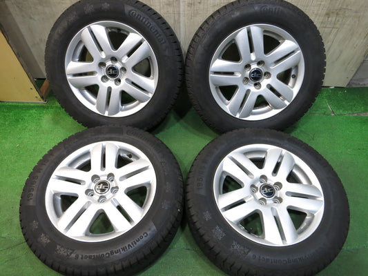 [送料無料]超バリ溝！18年！ほぼ10分★スタッドレス 195/65R15 コンチネンタル コンチバイキング コンタクト6 dc 社外 アルミ 15インチ PCD100/5H★2111513Hス