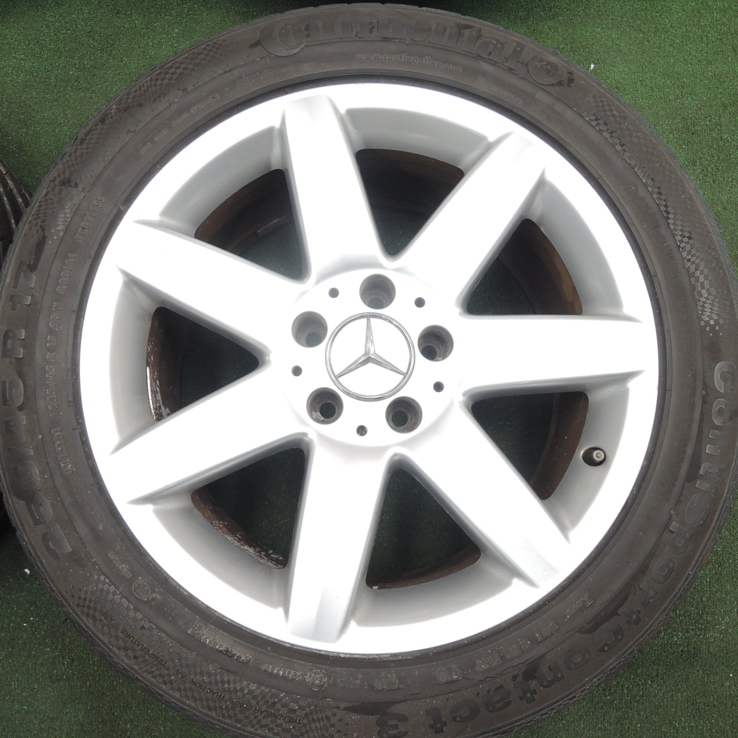 *送料無料* キレイ★ベンツ SLクラス R230 純正 255/45R17 コンチネンタル コンチスポーツ コンタクト3 17インチ PCD112/5H★4021704HAノ