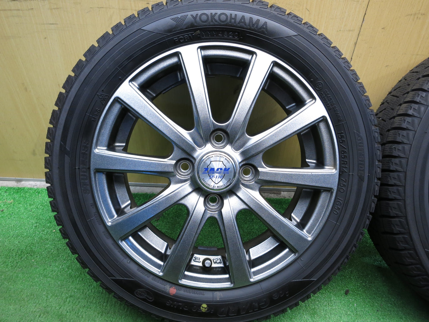 [送料無料]超バリ溝！20年！ほぼ10分★スタッドレス 155/65R14 ヨコハマ アイスガード iG50 プラス ZACK JP-110 MONZA ザック 14インチ PCD100/4H★2111401Hス