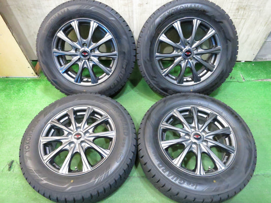 [送料無料]バリ溝！21年！キレイ！ほぼ10分★スタッドレス 195/65R15 ヨコハマ アイスガード iG60 TEAD weds テッド 15インチ PCD100/5H★3011103Hス