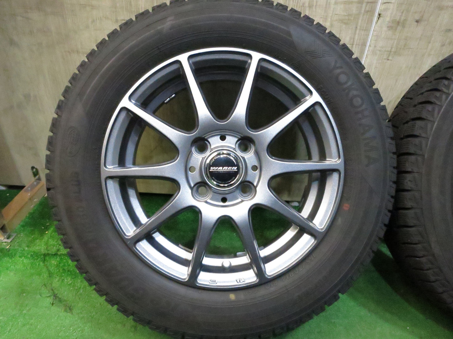 [送料無料]バリ溝！19年！綺麗！9.5分★スタッドレス 165/70R14 ヨコハマ アイスガード iG50 プラス WAREN HOTSTUFF ヴァーレン 14インチ PCD100/4H★3020710Hス
