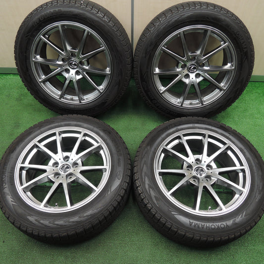 *送料無料*センサー付！バリ溝！19年！綺麗！9分★レクサス 等 225/60R18 スタッドレス ヨコハマ アイスガード G075 社外 アルミ PCD114.3/5H★3111705TNス