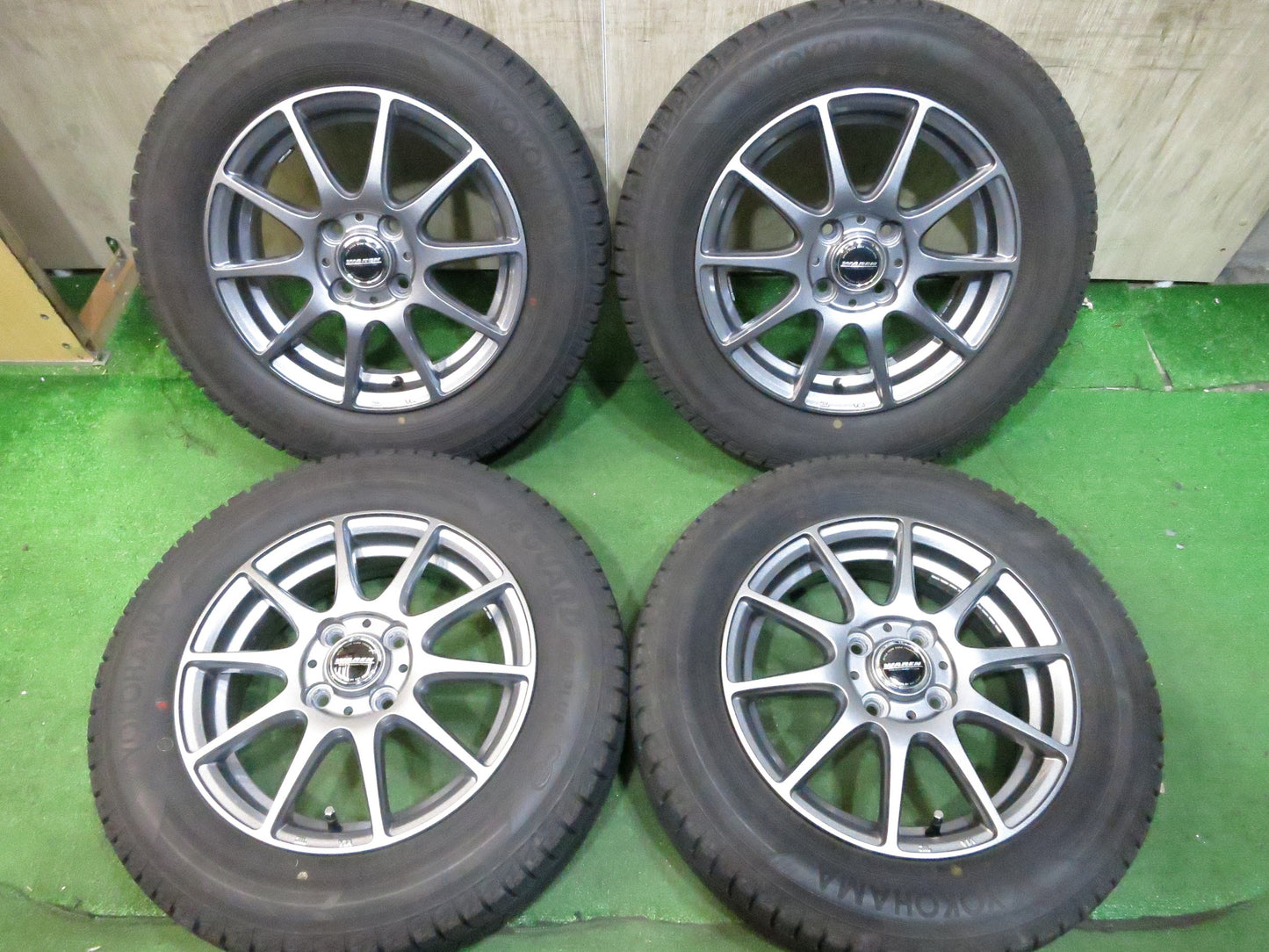 [送料無料]バリ溝！19年！綺麗！9.5分★スタッドレス 165/70R14 ヨコハマ アイスガード iG50 プラス WAREN HOTSTUFF ヴァーレン 14インチ PCD100/4H★3020710Hス