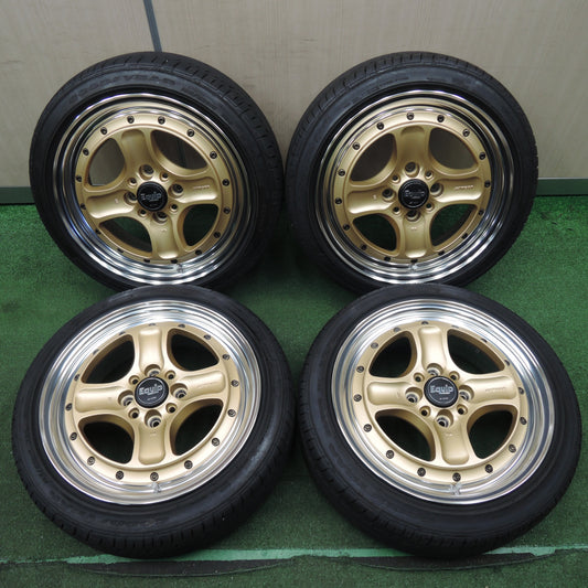 *送料無料* バリ溝！22年！キレイ！8.5分★WORK Equip EQ4/N 165/50R15 グッドイヤー イーグル LS2000 hybrid2 ワーク エクイップ PCD100/4H★4021607NJノ