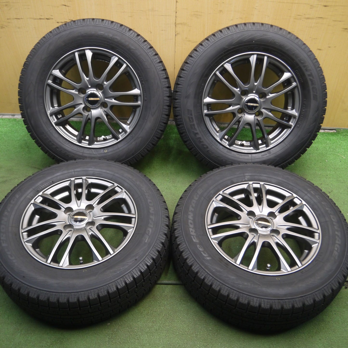 *送料無料*超バリ溝！キレイ！ほぼ10分★スタッドレス 185/70R14 アイスフロンテージ NEXTA ネクスタ 14インチ PCD100/4H★4013005Hス