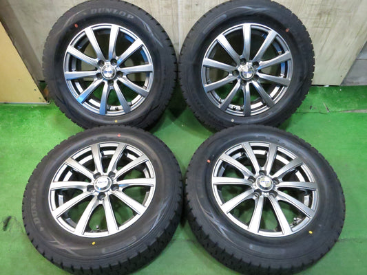 [送料無料]バリ溝！19年！キレイ！9.5分以上★スタッドレス 195/65R15 ダンロップ ウインターマックス WM01 ZACK JP-110 MONZA 15インチ PCD100/5H★3011102Hス