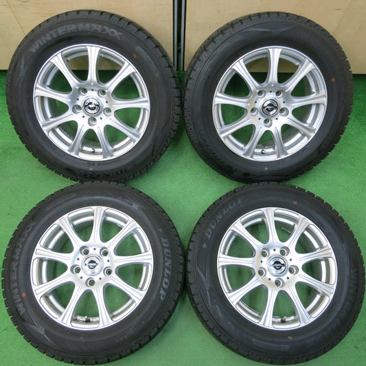 *送料無料*バリ溝!20年!キレイ!9.5分★スタッドレス 195/65R15 ダンロップ ウインターマックス WM02 AXEL Three アクセル 15インチ PCD114.3/5H★4010808イス