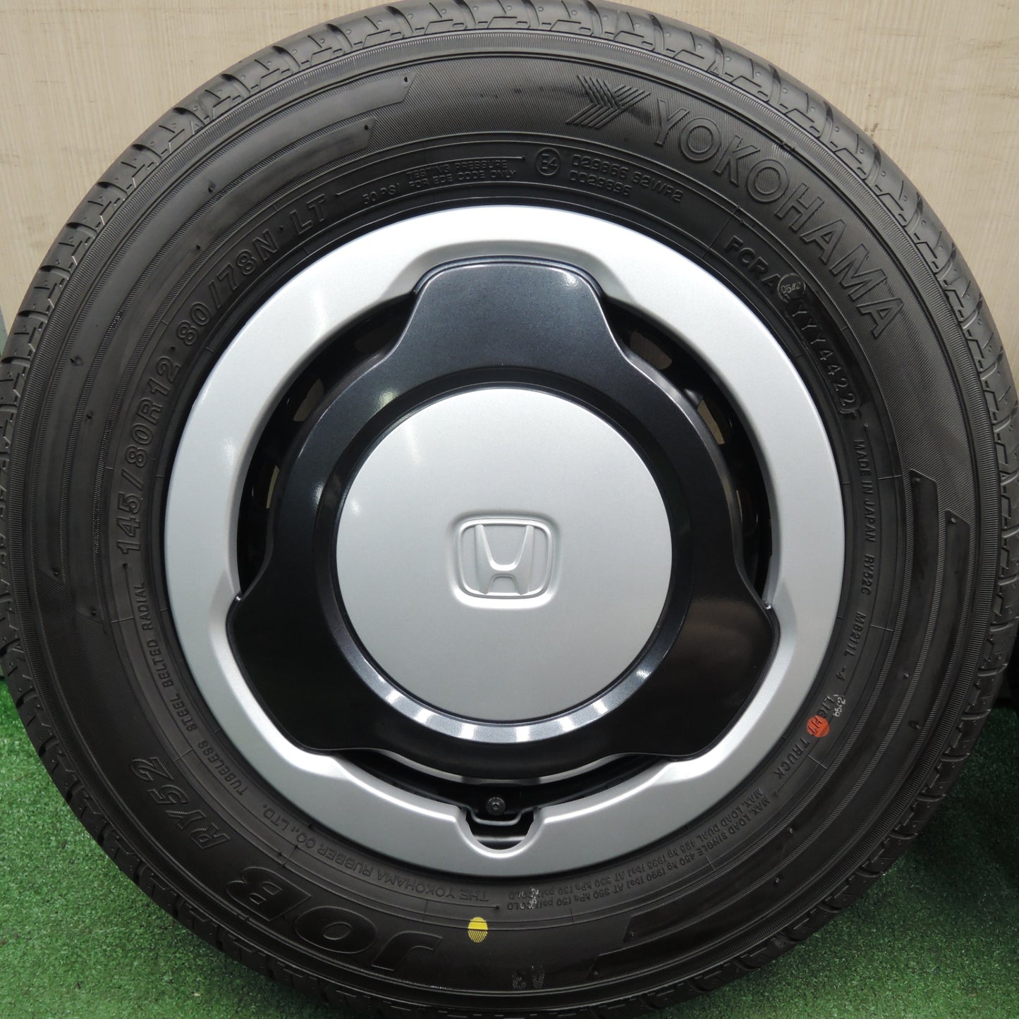 *送料無料* 新車外し！22年★ホンダ N-VAN 純正 スチール 145/80R12 80/78N ヨコハマ JOB RY52 Nバン PCD100/4H★4022509HAノ