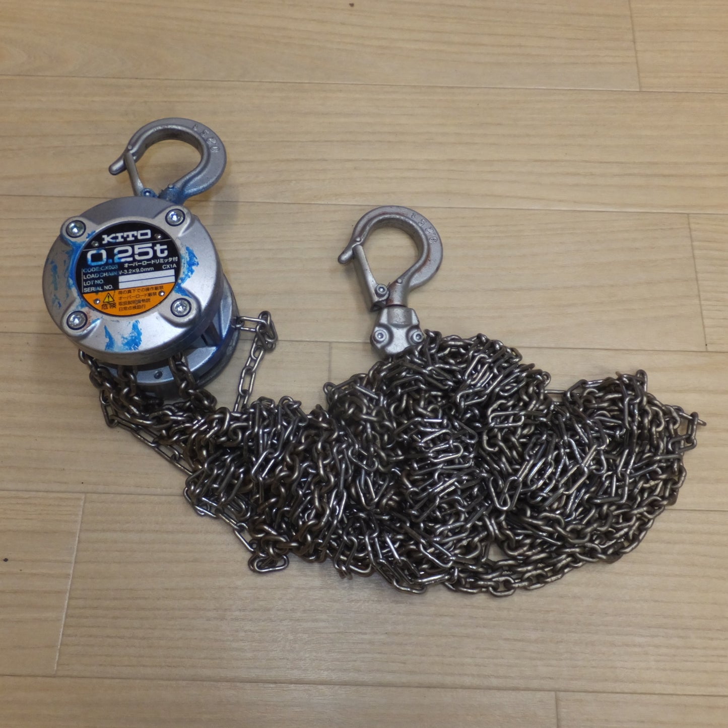 [送料無料] ★キトー KITO 手動チェーンブロック CX003 0.25t　Cap 250kg Lift 5.0m　LOAD CHAIN V-3.2×9.0mm CX1A★