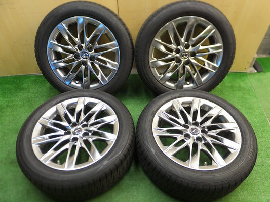 [送料無料]バリ溝！18年！綺麗！9.5分★レクサス LS500h バージョンL 純正 245/50R19 スタッドレス ダンロップ ウインターマックス WM02 PCD120/5H★
