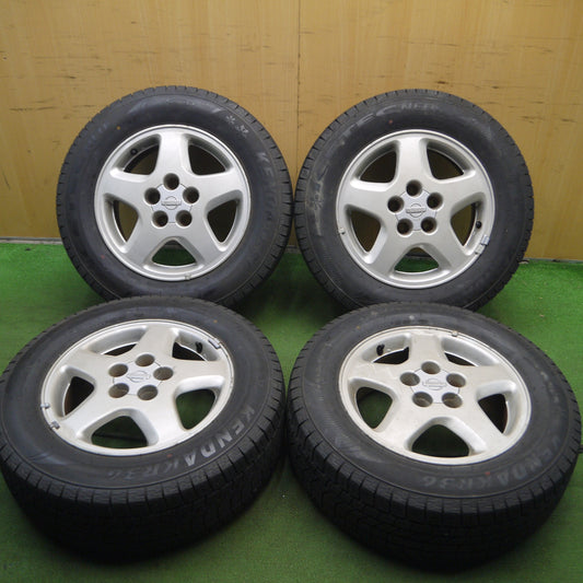 *送料無料* バリ溝!9分★日産 スカイライン シルビア 等 純正 215/65R16 スタッドレス ケンダ KR36 アイステック ネオ PCD114.3/5H★4022611Hス