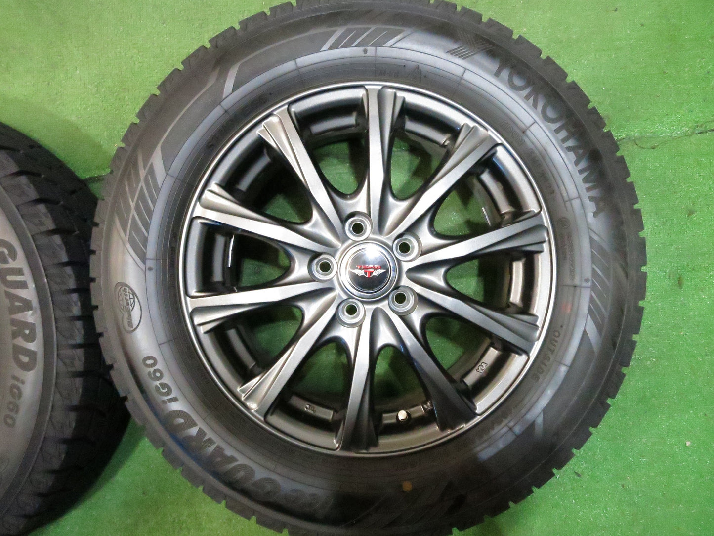 [送料無料]バリ溝！21年！キレイ！ほぼ10分★スタッドレス 195/65R15 ヨコハマ アイスガード iG60 TEAD weds テッド 15インチ PCD100/5H★3011103Hス