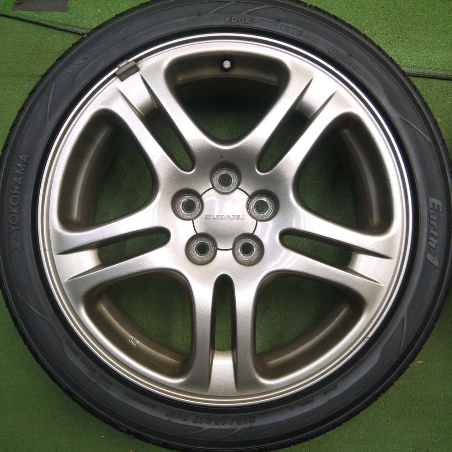 *送料無料* キレイ★スバル レガシィ 純正 215/45R17 ヨコハマ Earth-1 17インチ PCD100/5H★4031207Hノ