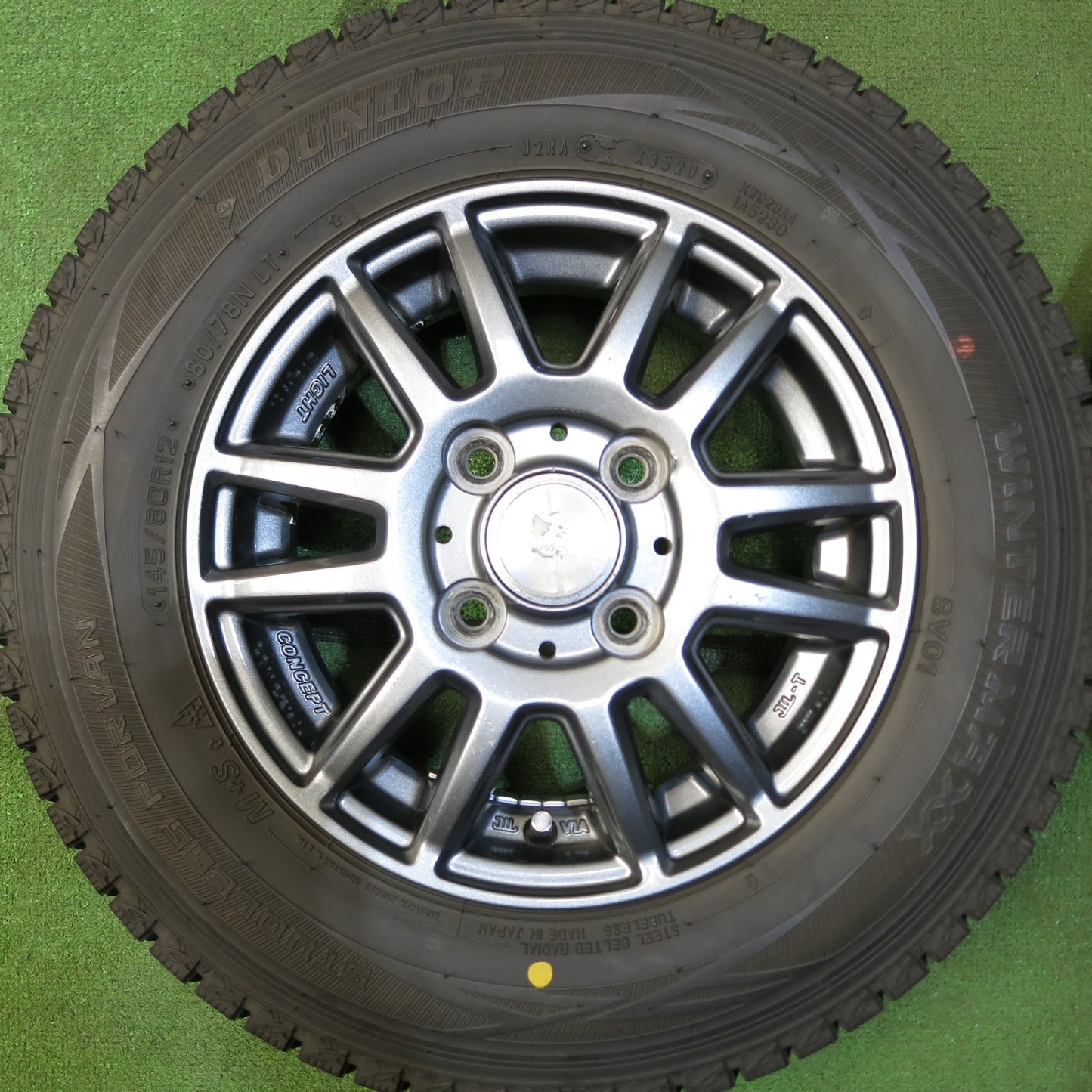 [送料無料]バリ溝！20年！9.5分★スタッドレス 145/80R12 80/78N ダンロップ ウインターマックス SV01 dP devotion 共豊 デボーション PCD100/4H★3052612Hス