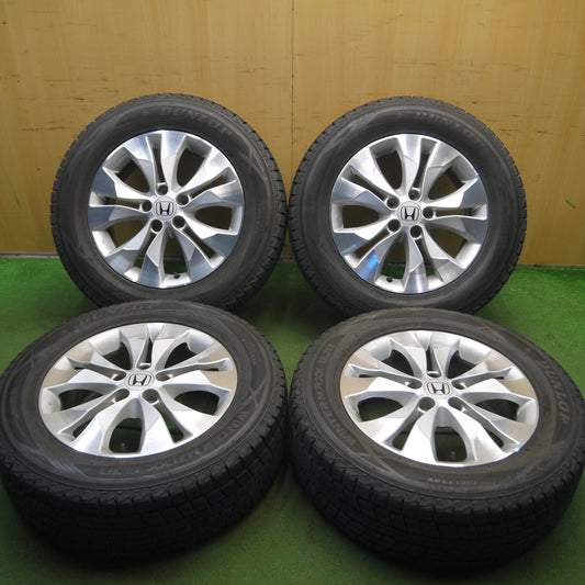 *送料無料* バリ溝!キレイ!9.5分★ホンダ CR-V 純正 ENKEI 225/65R17 スタッドレス ダンロップ ウインターマックス SJ8 エンケイ PCD114.3/5H★4021608Hス