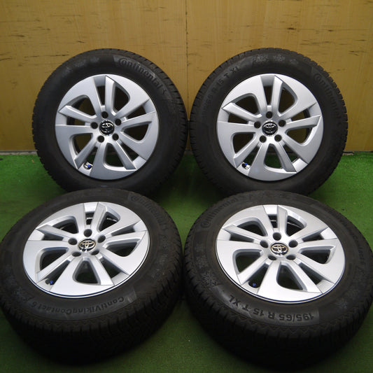 *送料無料* バリ溝!キレイ!9分★トヨタ 50系 プリウス 純正 195/65R15 スタッドレス コンチネンタルコンチバイキングコンタクト6 PCD100/5H★4022608Hス