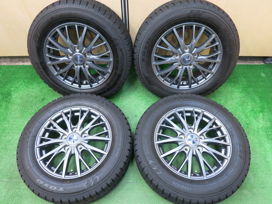 [送料無料]バリ溝！21年！キレイ！ほぼ10分★スタッドレス 195/65R15 トーヨー オブザーブ ガリット GIZ ravrion RM01 ラブリオン PCD114.3/5H★3011603ヒス