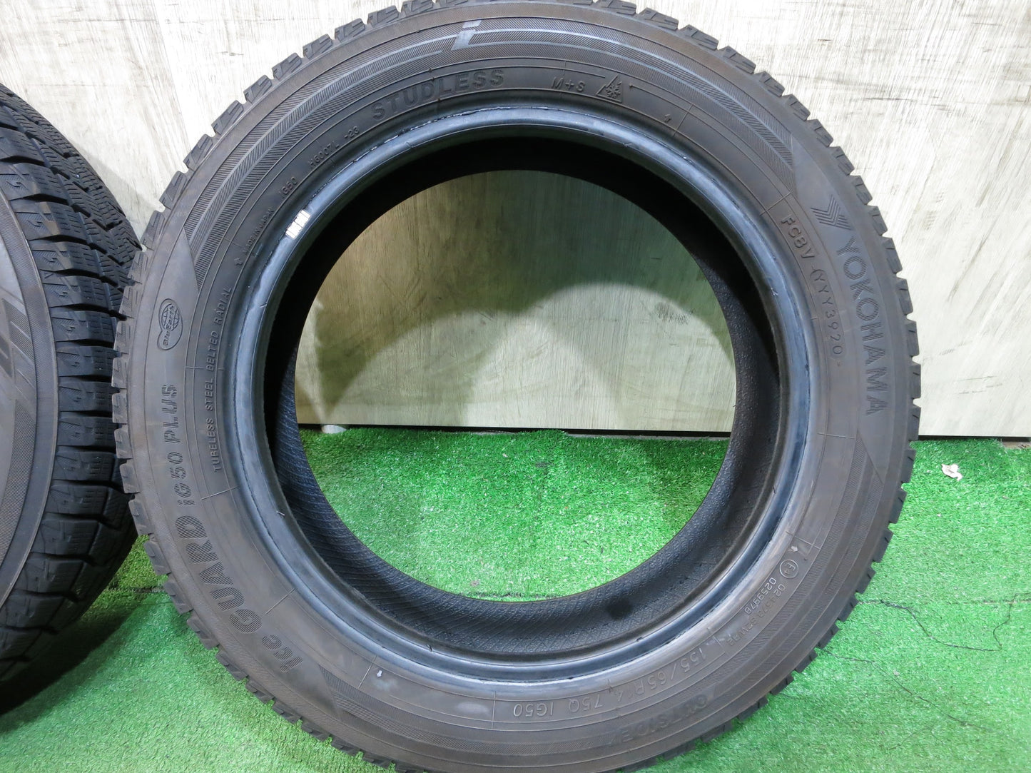 [送料無料]バリ溝！21年！ほぼ10分★スタッドレス 155/65R14 ヨコハマ アイスガード iG50 プラス タイヤ 14インチ N-BOX タント ムーブ ワゴンR 等★2111609Hスタ