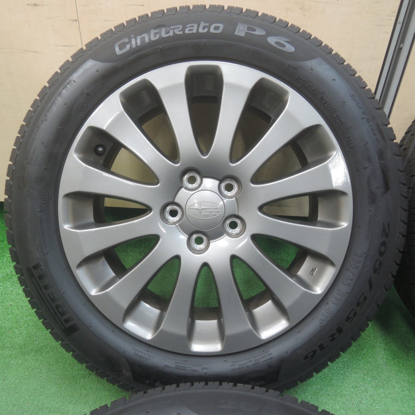 *送料無料* キレイ★スバル インプレッサ 純正 205/55R16 ピレリ Cinturato P6 16インチ PCD100/5H★4020211SYノ