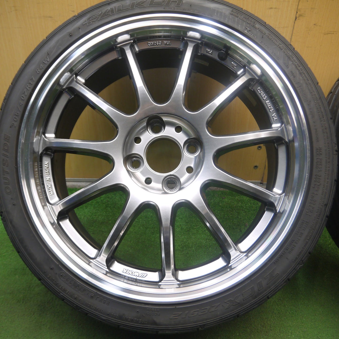 [送料無料]バリ溝！9.5分★WORK EMOTION EMT-11R 205/40R17 ファルケン ZIEX ZE912 17インチ ワーク エモーション PCD100/4H★3092606Hノ