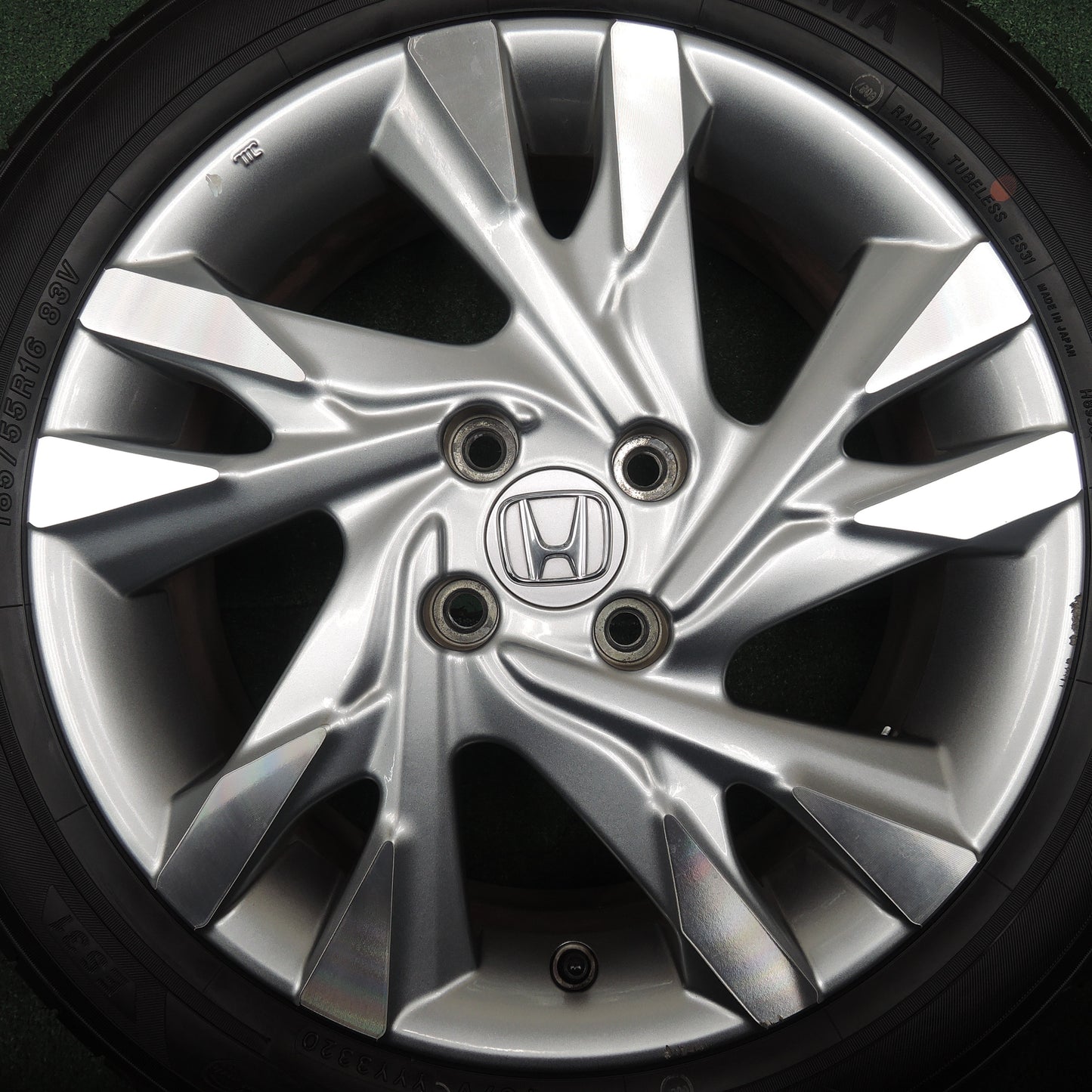 *送料無料*超バリ溝！20年！ほぼ10分★ホンダ シャトル ハイブリッド 純正 185/55R16 ヨコハマ エコス ES31 16インチ PCD100/4H★3120902NJノ