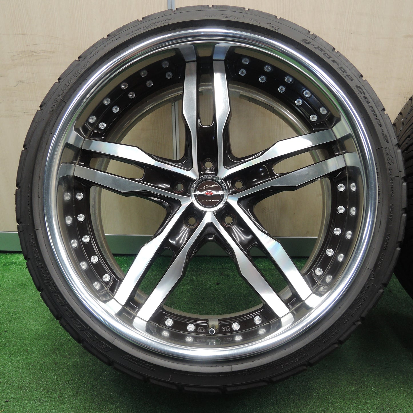 *送料無料*バリ溝！22年！9.5分★Shallen XF-55 AME 245/35R20 BFグッドリッチ g-Force Comp-2 シャレン PCD114.3/5H★3111402NJノ