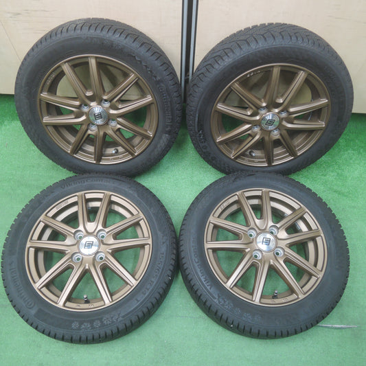 *送料無料*超バリ溝!キレイ!9.5分以上★スタッドレス 155/65R14 コンチネンタル バイキングコンタクト7 SEIN ザイン 14インチ PCD100/4H★3122709SYス