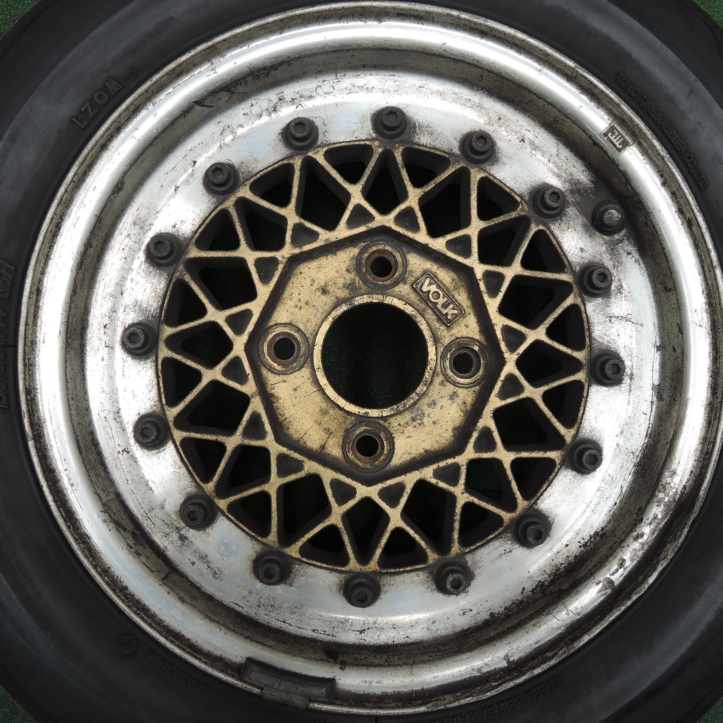 *送料無料*希少★RAYS VOLK ENGINEERING 195/60R14 ダンロップ FORMULA W-1 SPECR LIZA Omnicent レイズ 14インチ 旧車 PCD114.3/4H★3121705HAノ