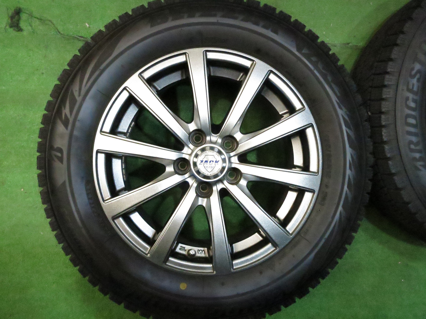 [送料無料]バリ溝！21年！キレイ！ほぼ10分★スタッドレス 195/65R15 ブリヂストン ブリザック VRX2 ZACK JP-110 MONZA ザック 15インチ PCD100/5H★3011108Hス
